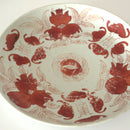 赤絵福寿三多文皿大②