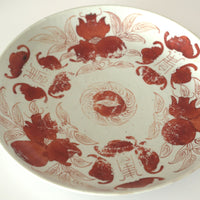 赤絵福寿三多文皿大②