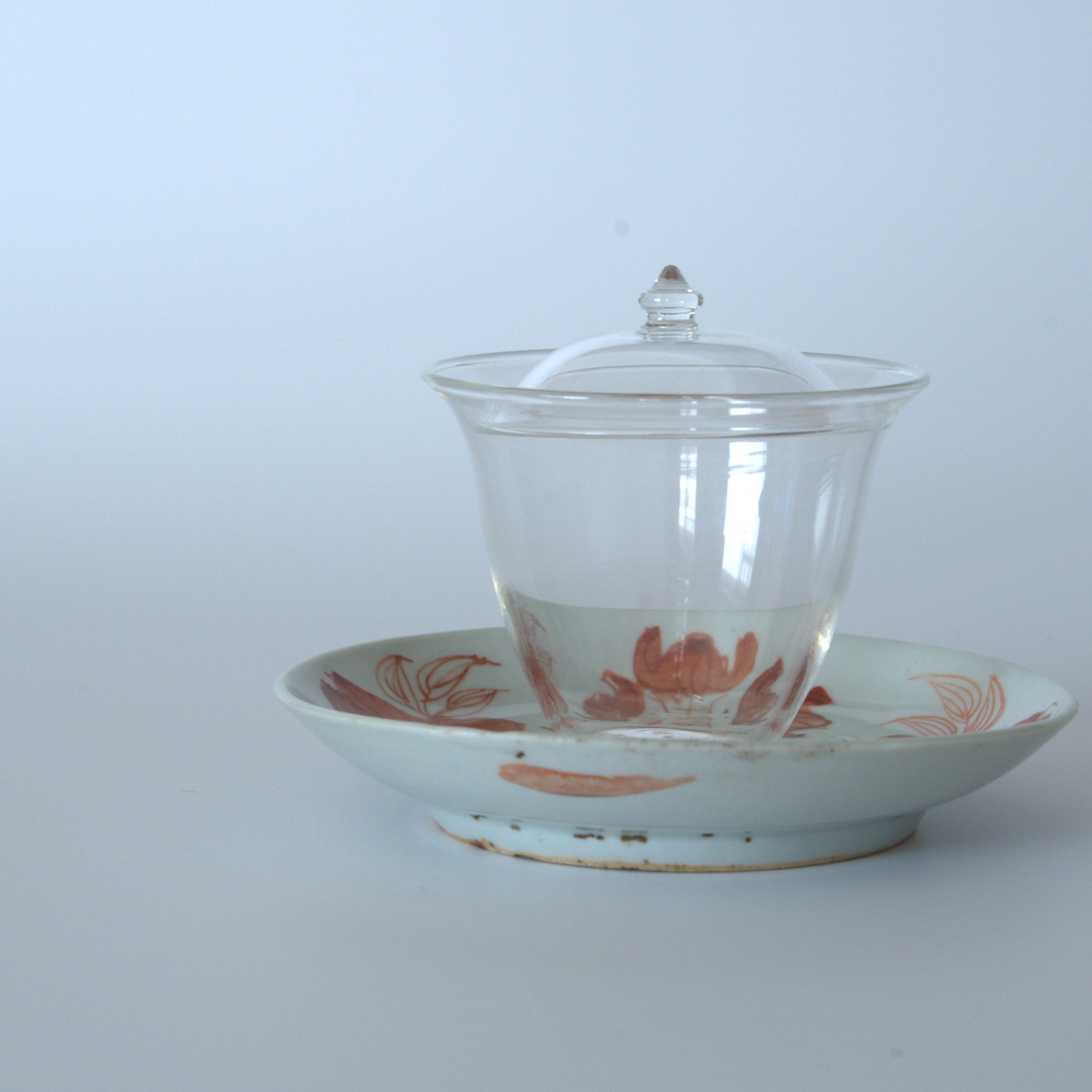 赤絵福寿三多文皿④