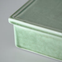 長方窯変茶盤③錆青磁色