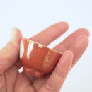 珊瑚紅釉金彩福卍文茶杯②