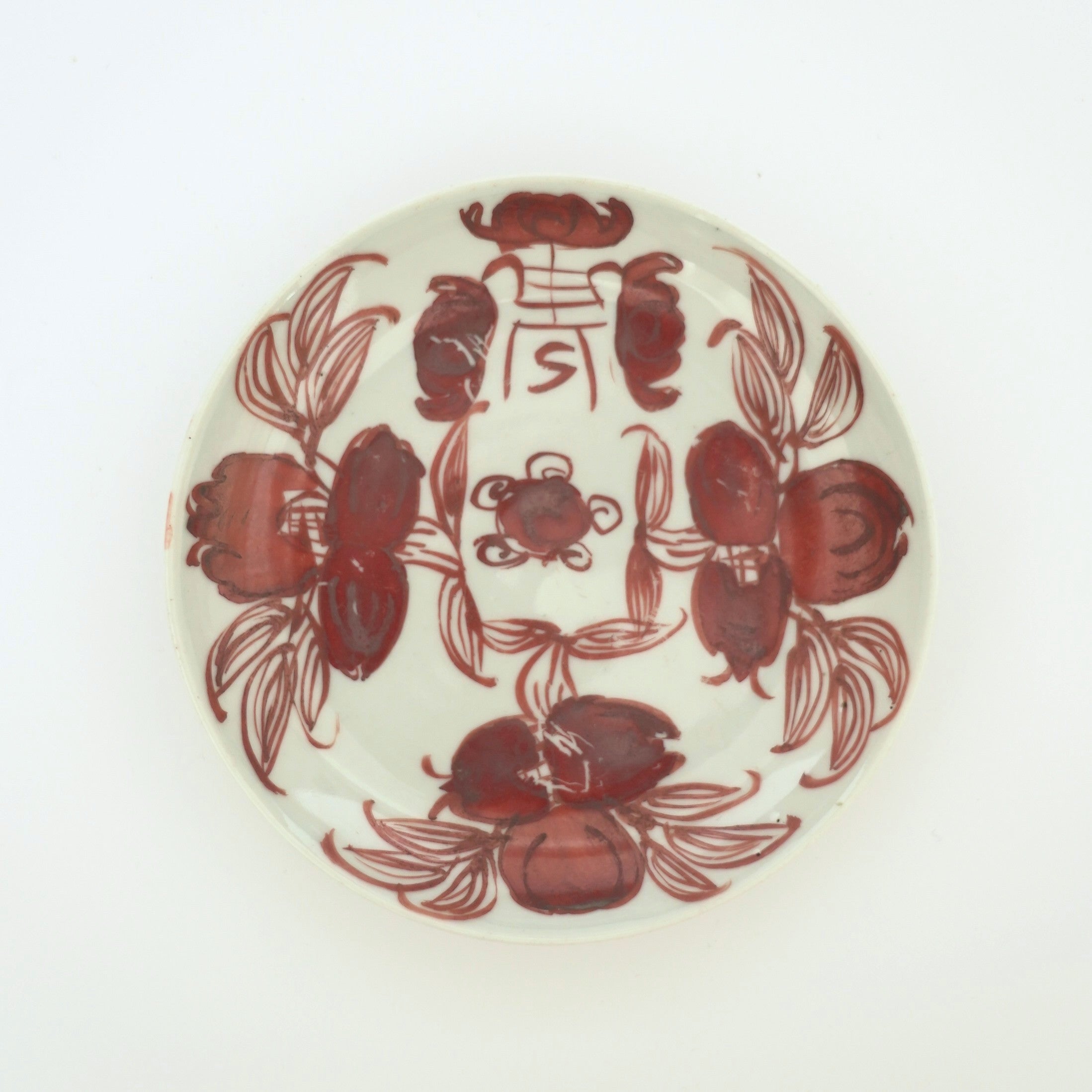 赤絵福寿三多文皿⑫