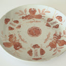 赤絵福寿三多文皿大①
