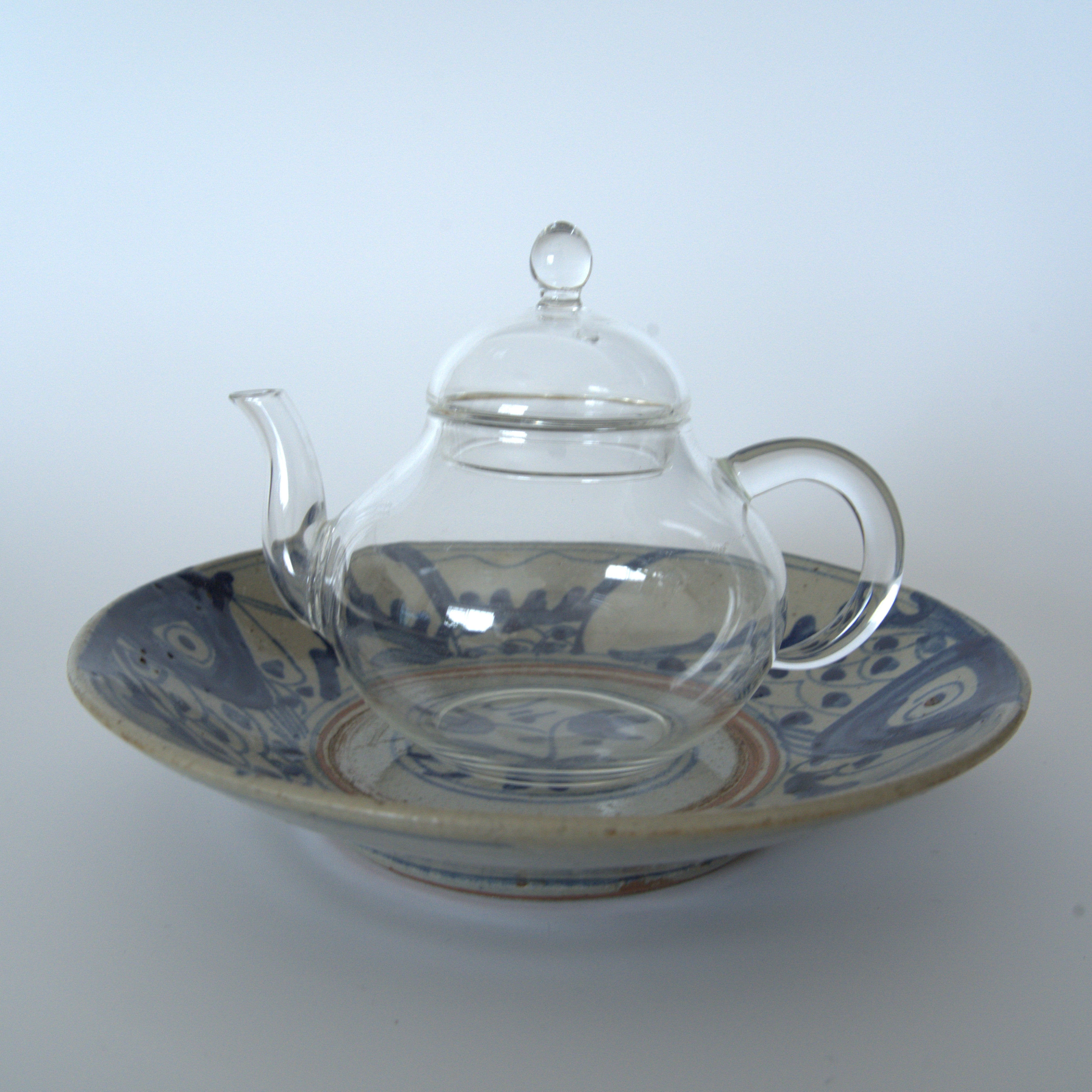 青花双魚花文皿大①