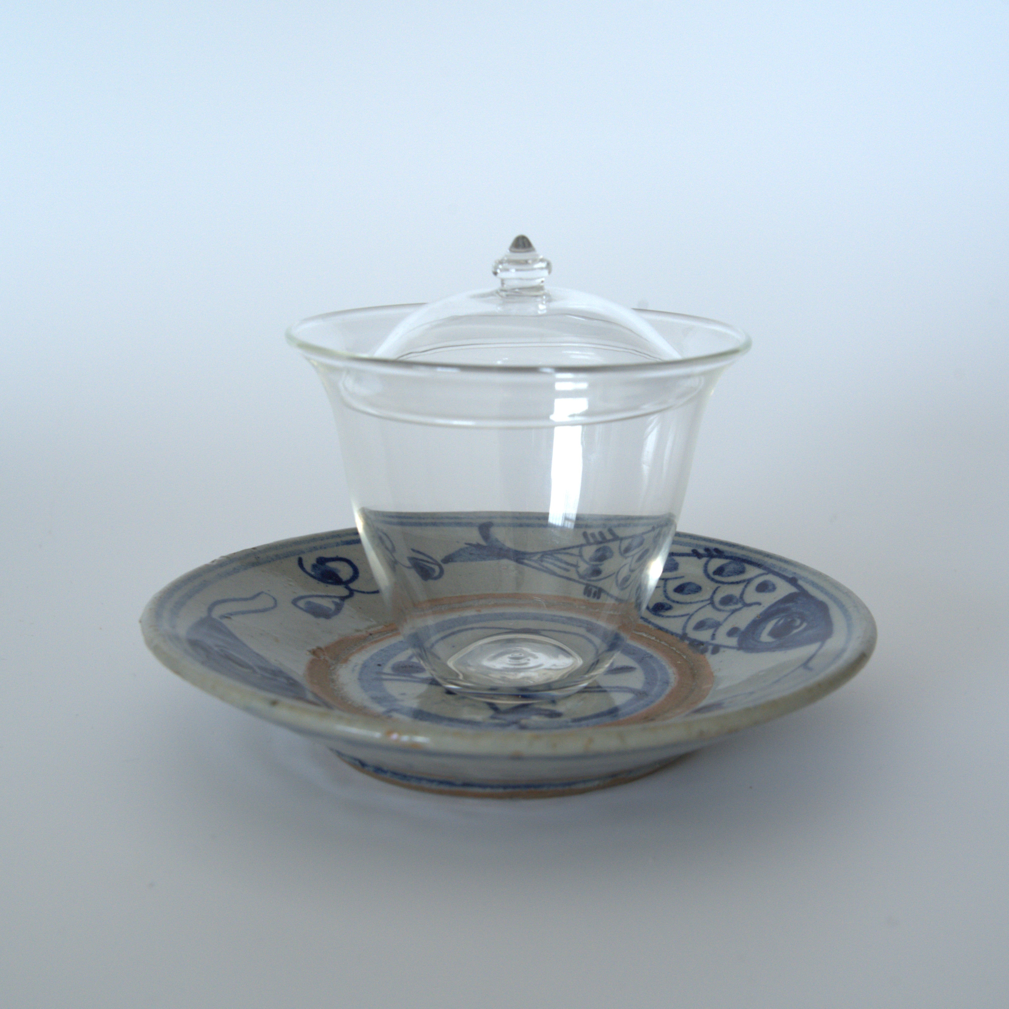 青花双魚花文皿③