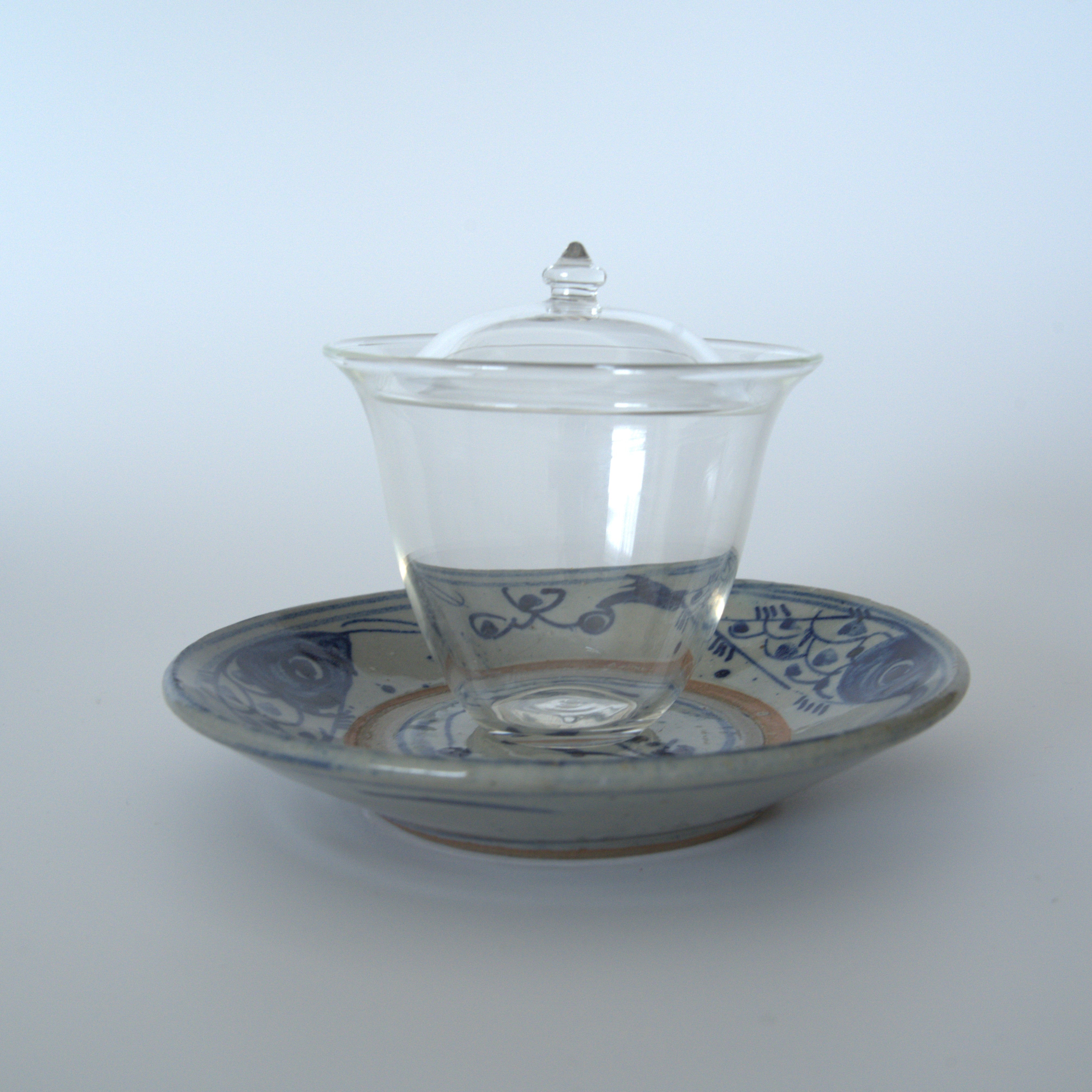 青花双魚花文皿④