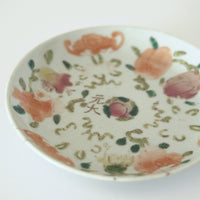 粉彩七宝三多文皿⑦