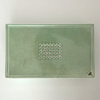 長方窯変茶盤③錆青磁色