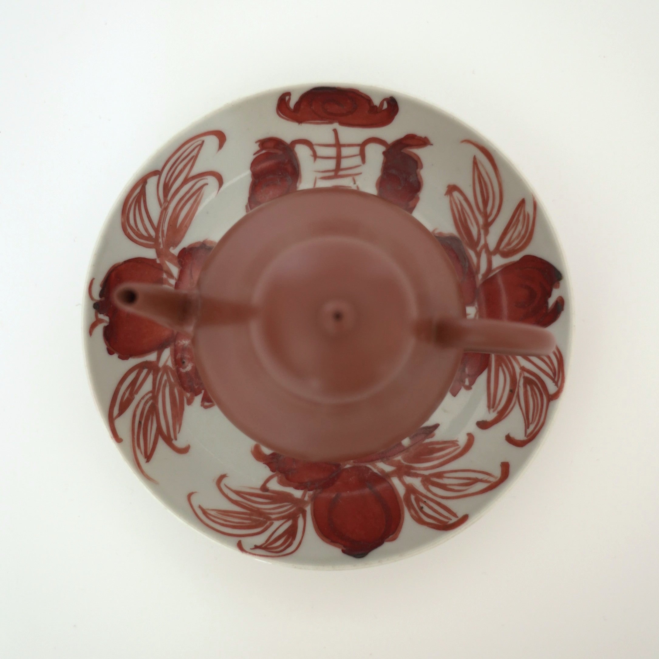 赤絵福寿三多文皿⑮