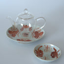 赤絵福寿三多文皿④