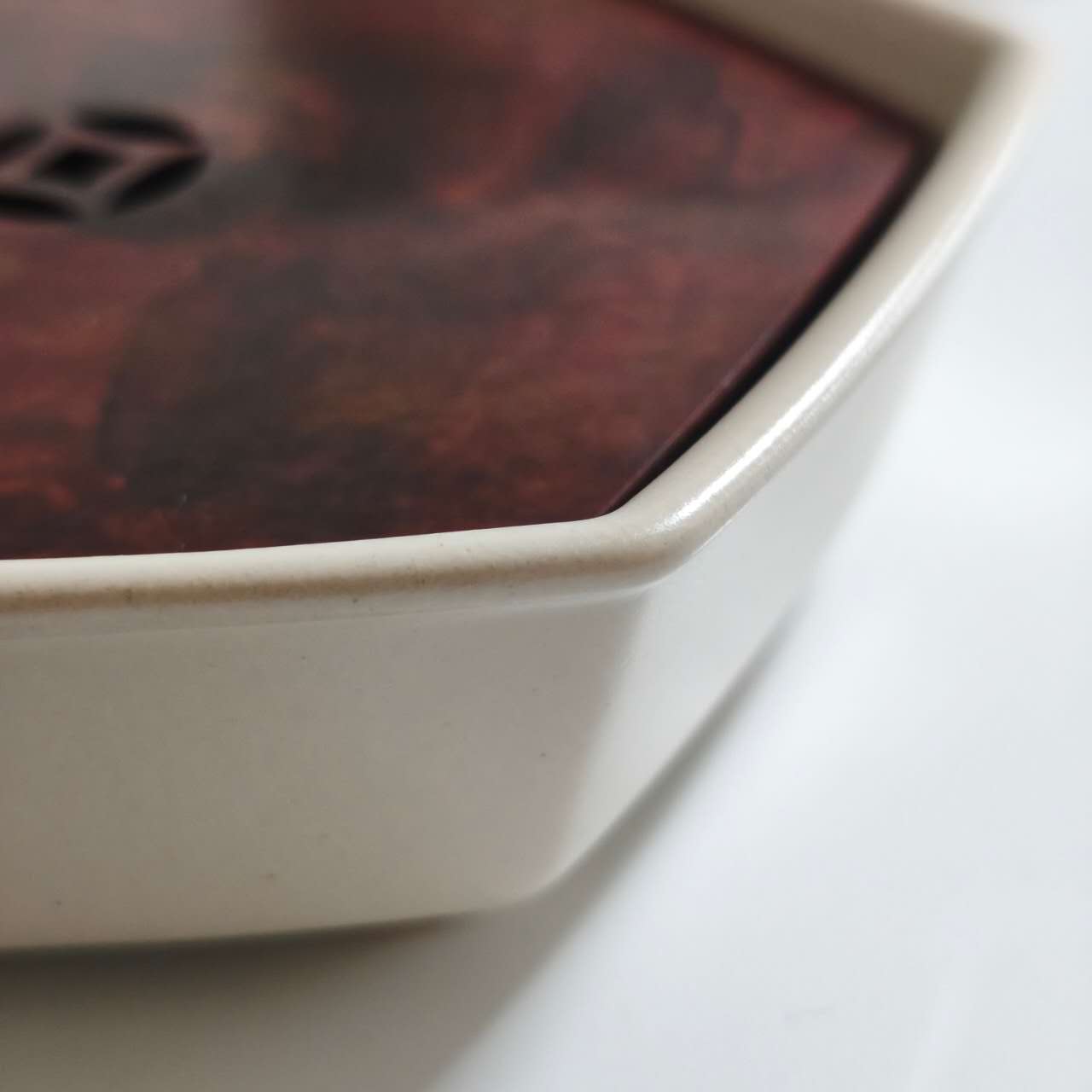 白土貫入六角茶船