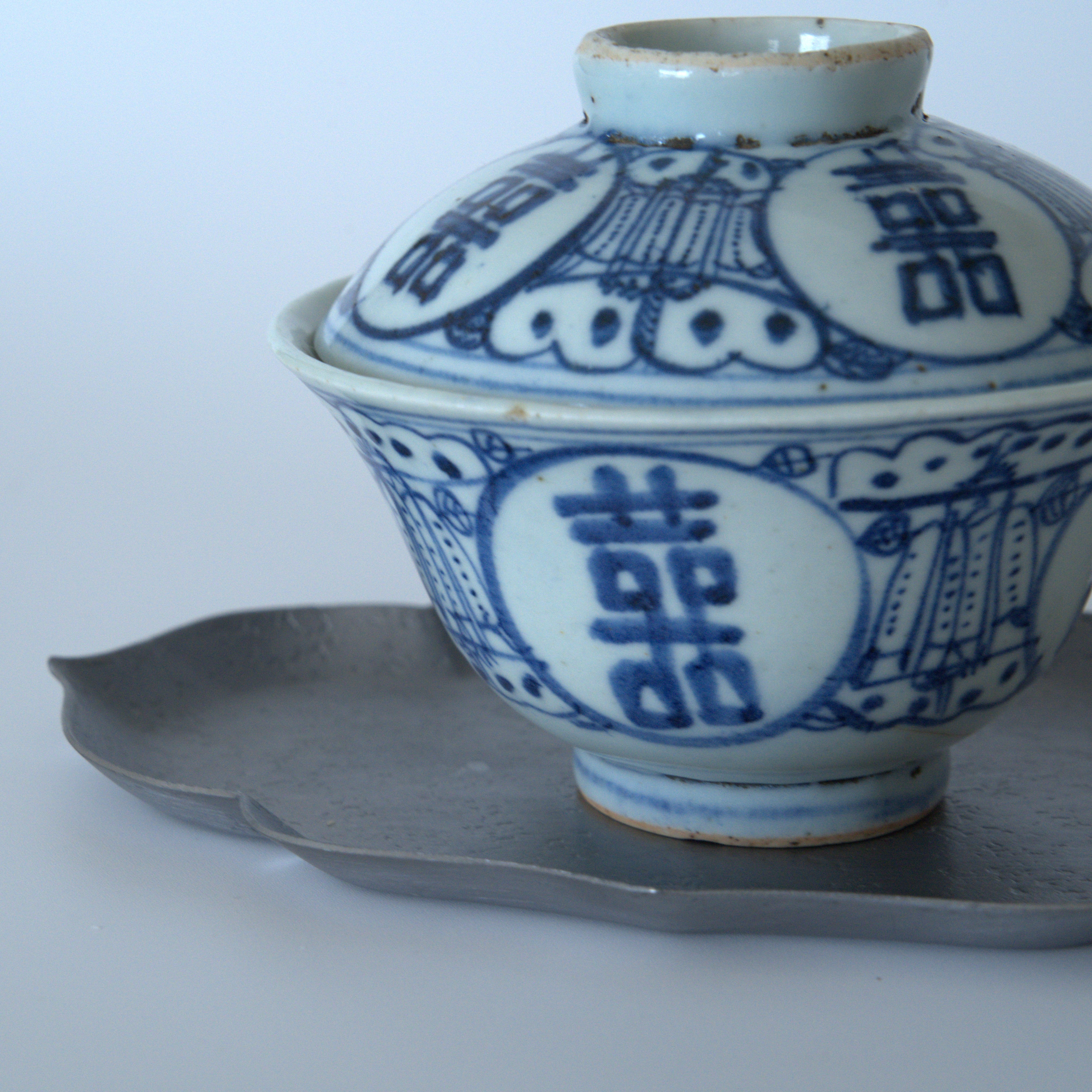 青花喜字瓜文蓋碗①