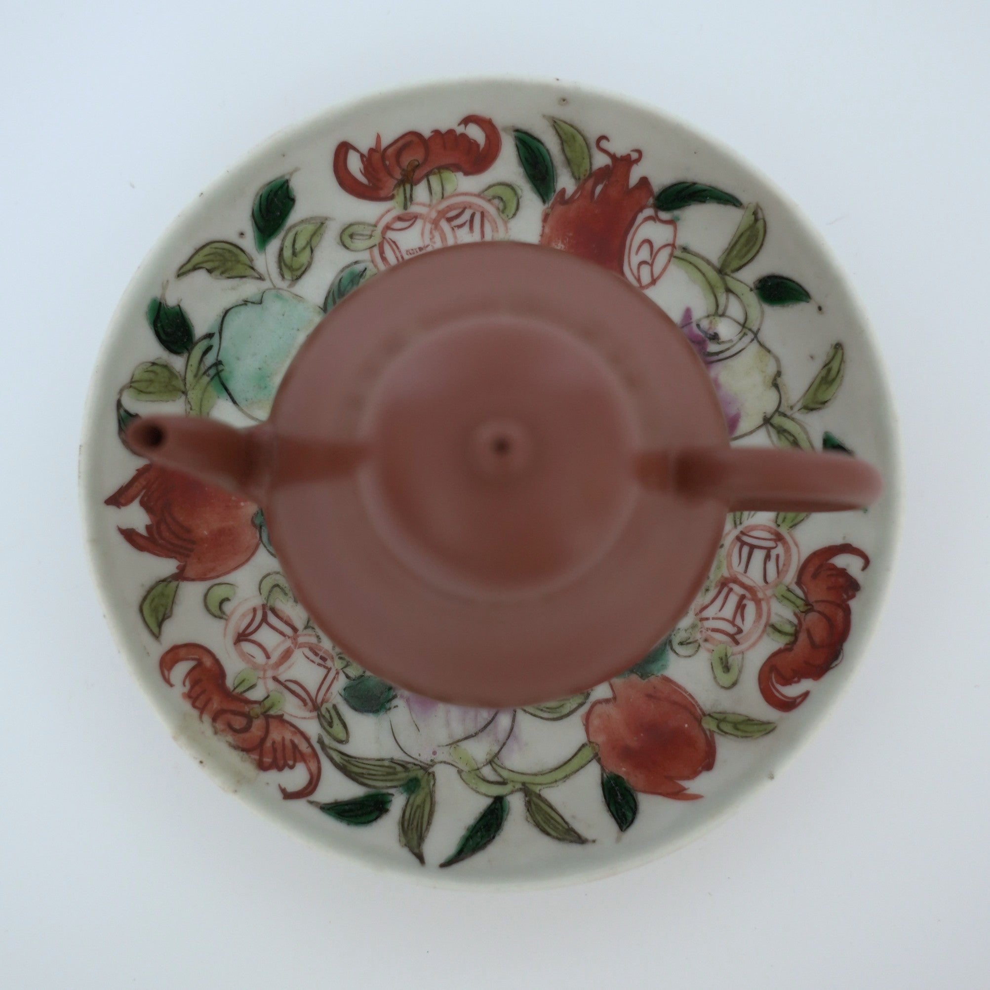 粉彩七宝三多文皿 ③