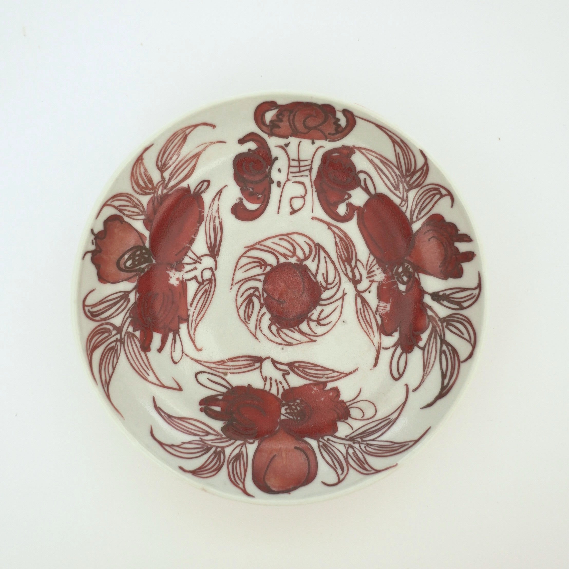 赤絵福寿三多文皿⑪