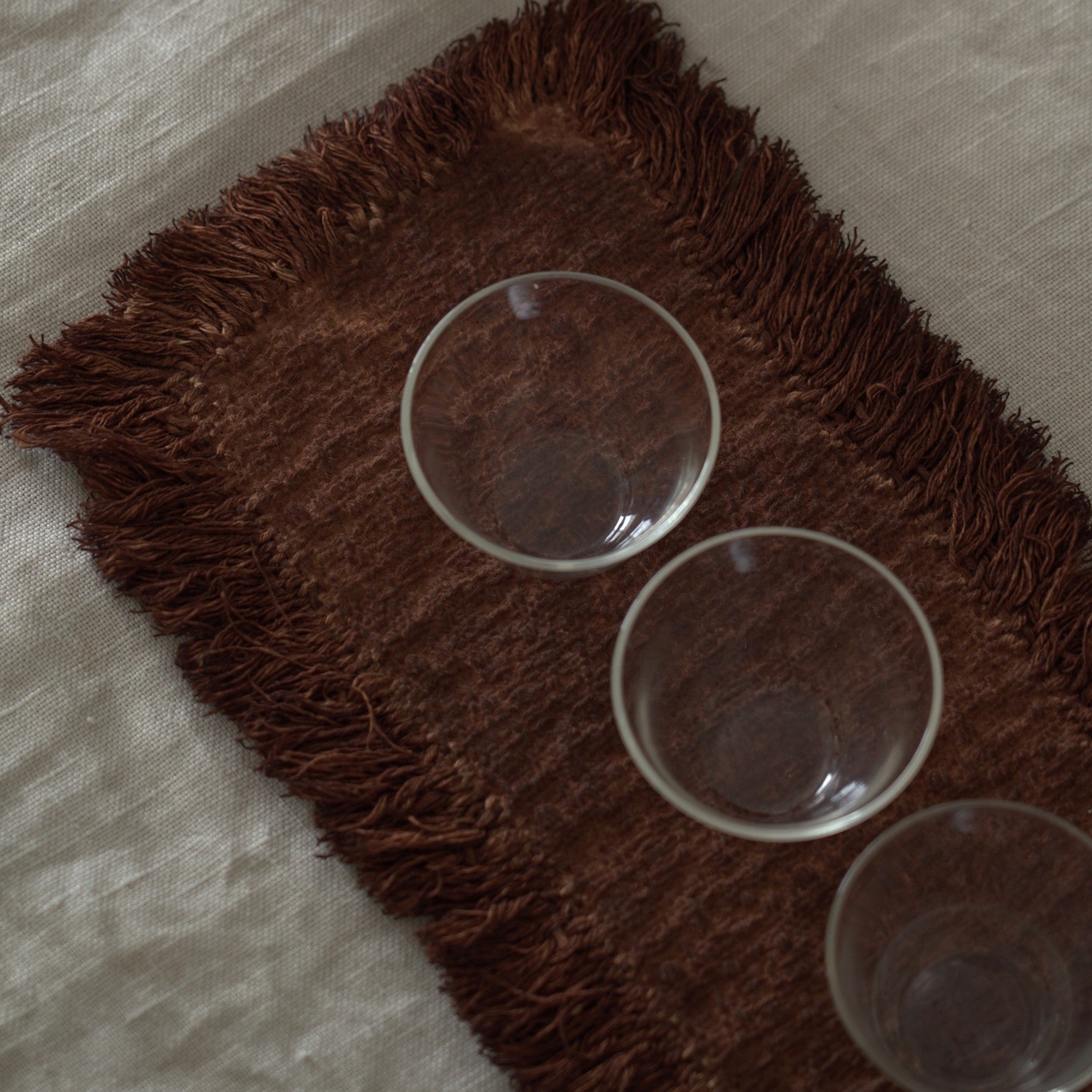 綿製柿渋染敷布小