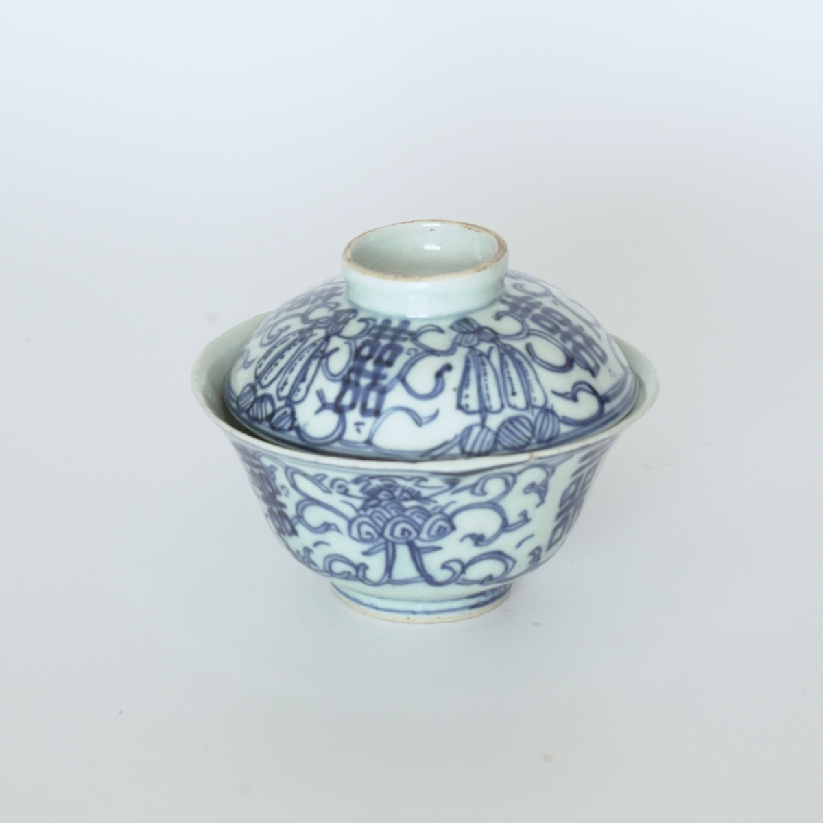青花双喜文蓋碗⑤