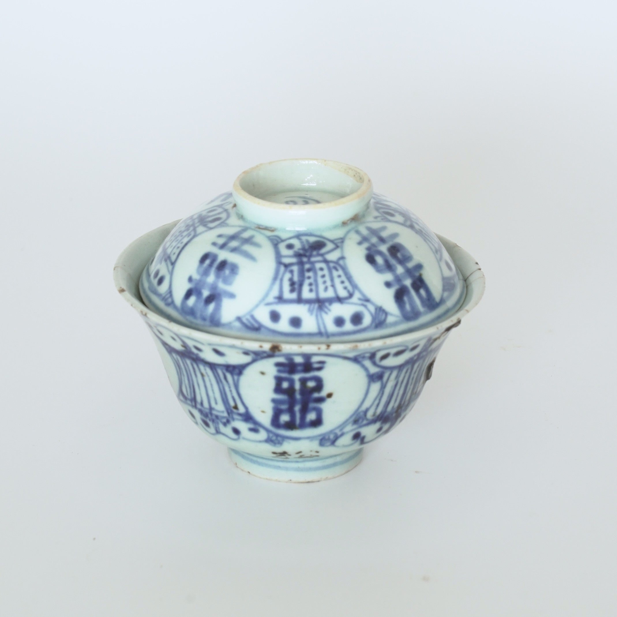 青花双喜文蓋碗⑦