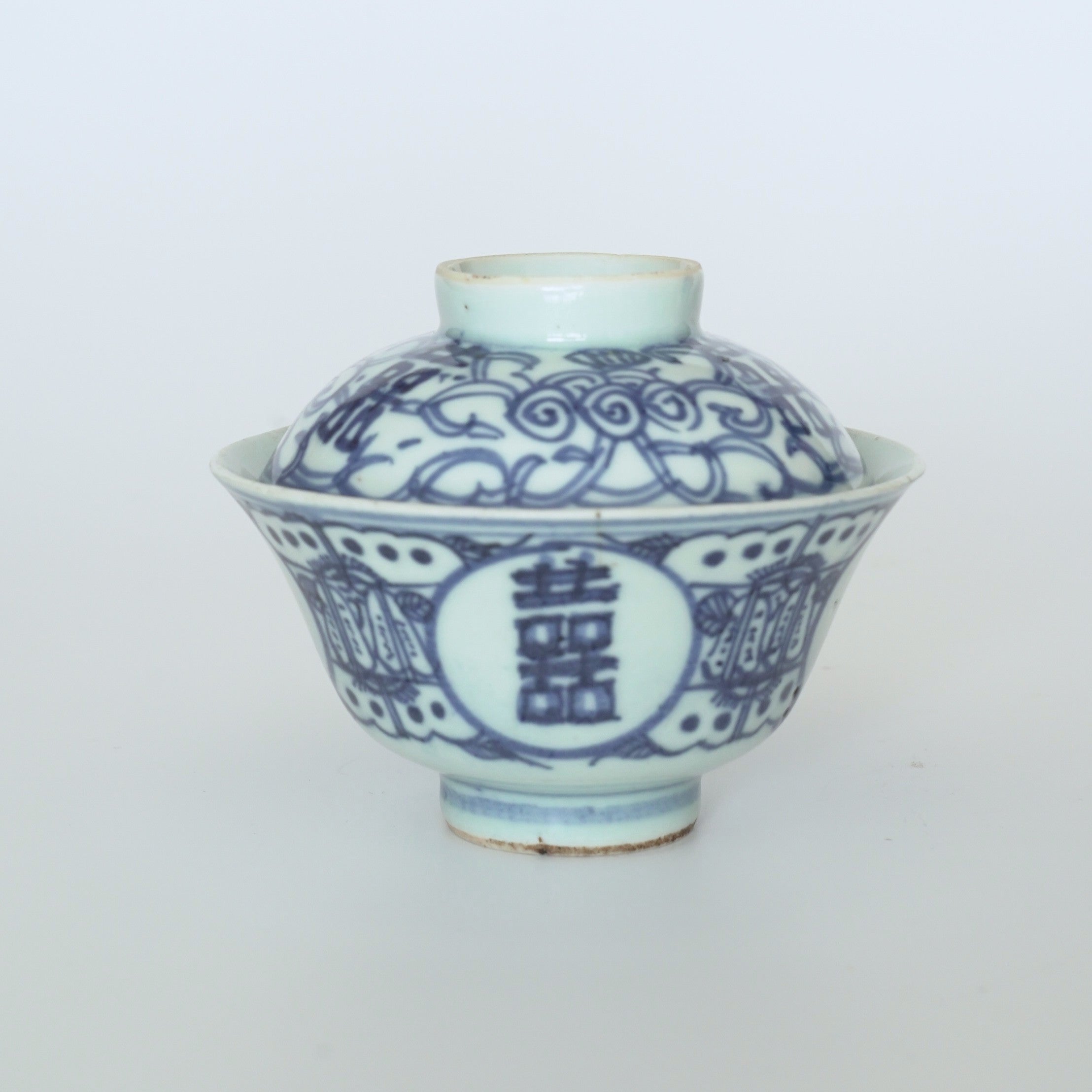 青花双喜文蓋碗⑧