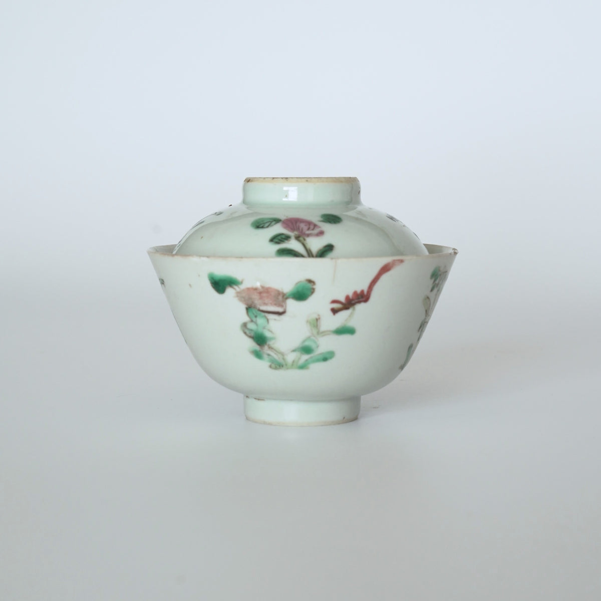 粉彩四季花文蓋碗⑧