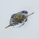 青花花卉文高台皿①小