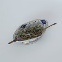 青花花卉文高台皿③小