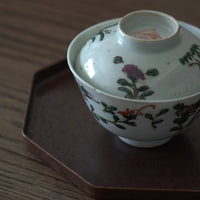 粉彩四季花文蓋碗③