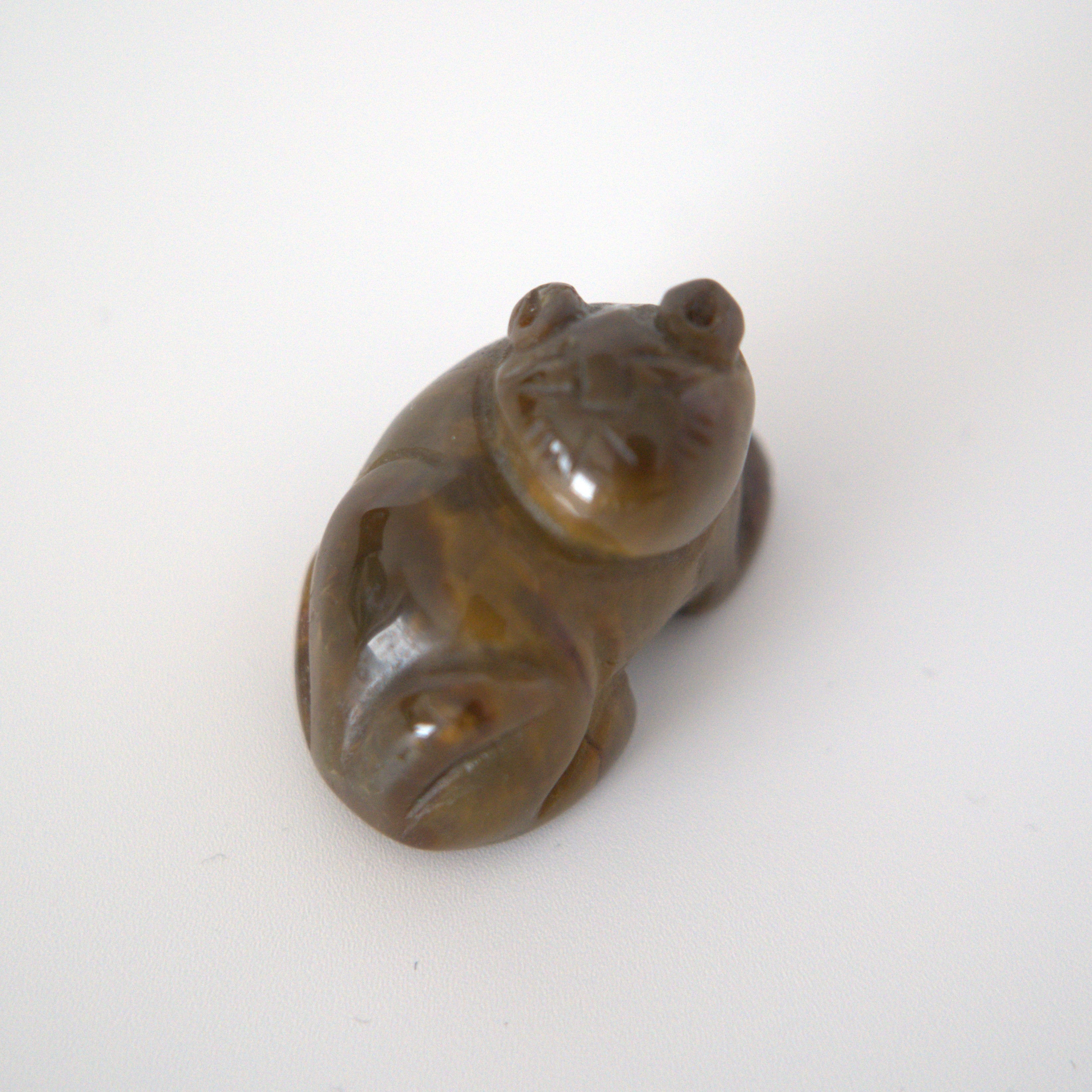 石製回頭猫茶枕 右①