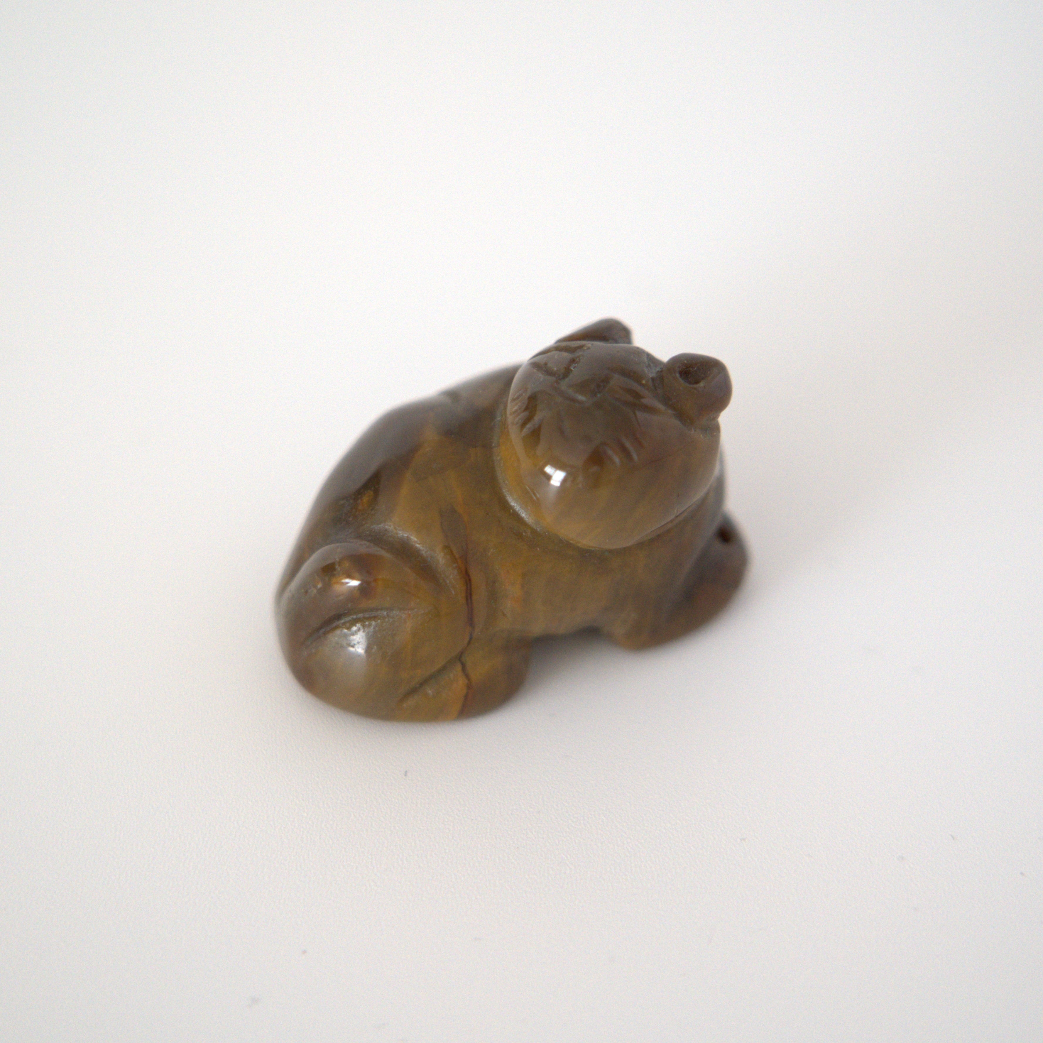 石製回頭猫茶枕 右①