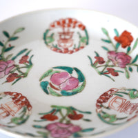 粉彩双喜桃花文皿・大