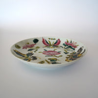 粉彩胡蝶花文皿・大