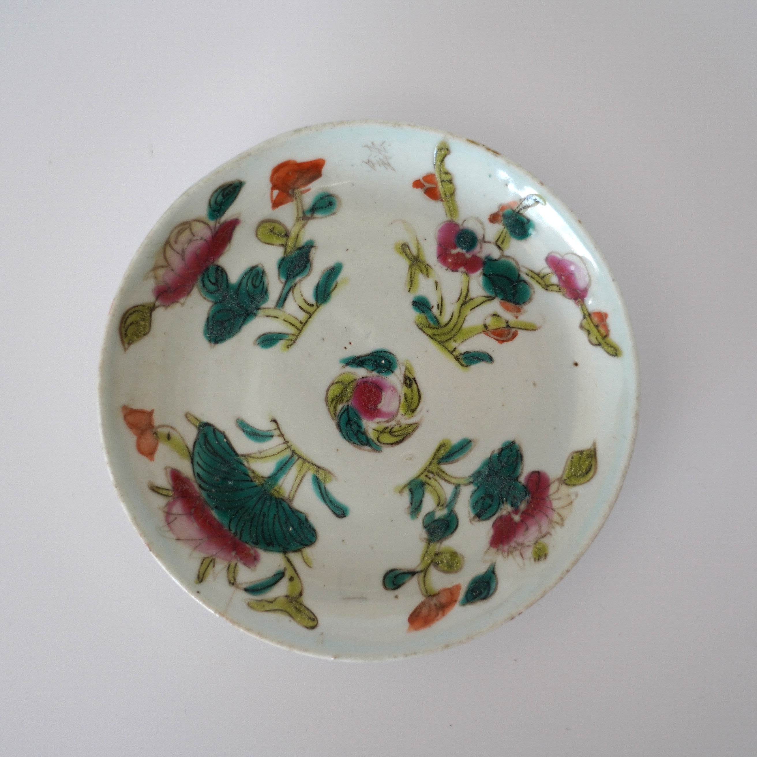 粉彩四季花文皿 ②