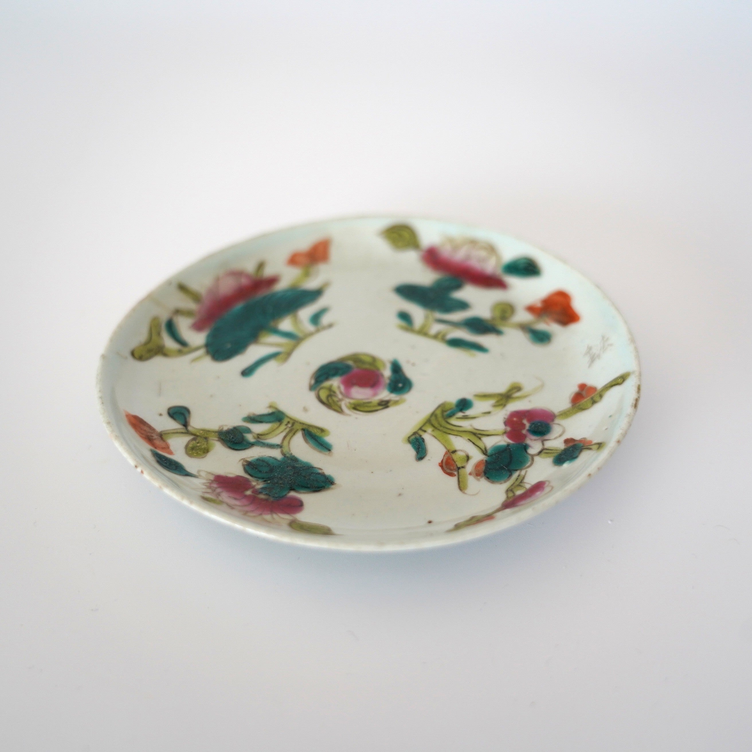 粉彩四季花文皿 ②