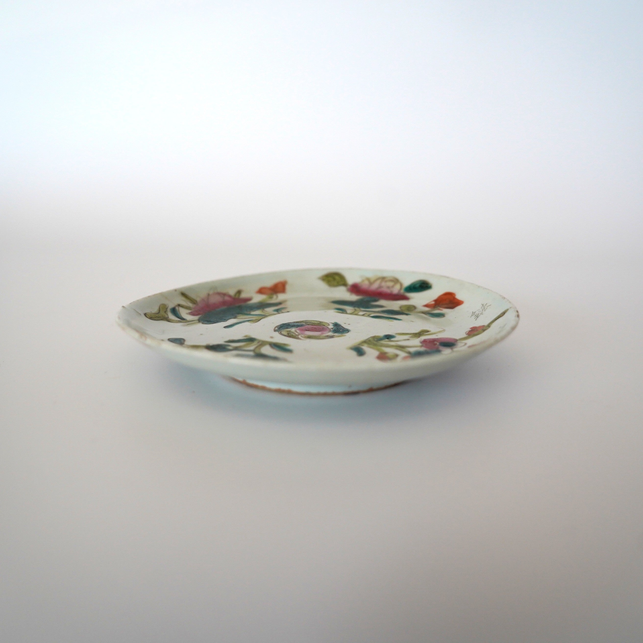 粉彩四季花文皿 ②