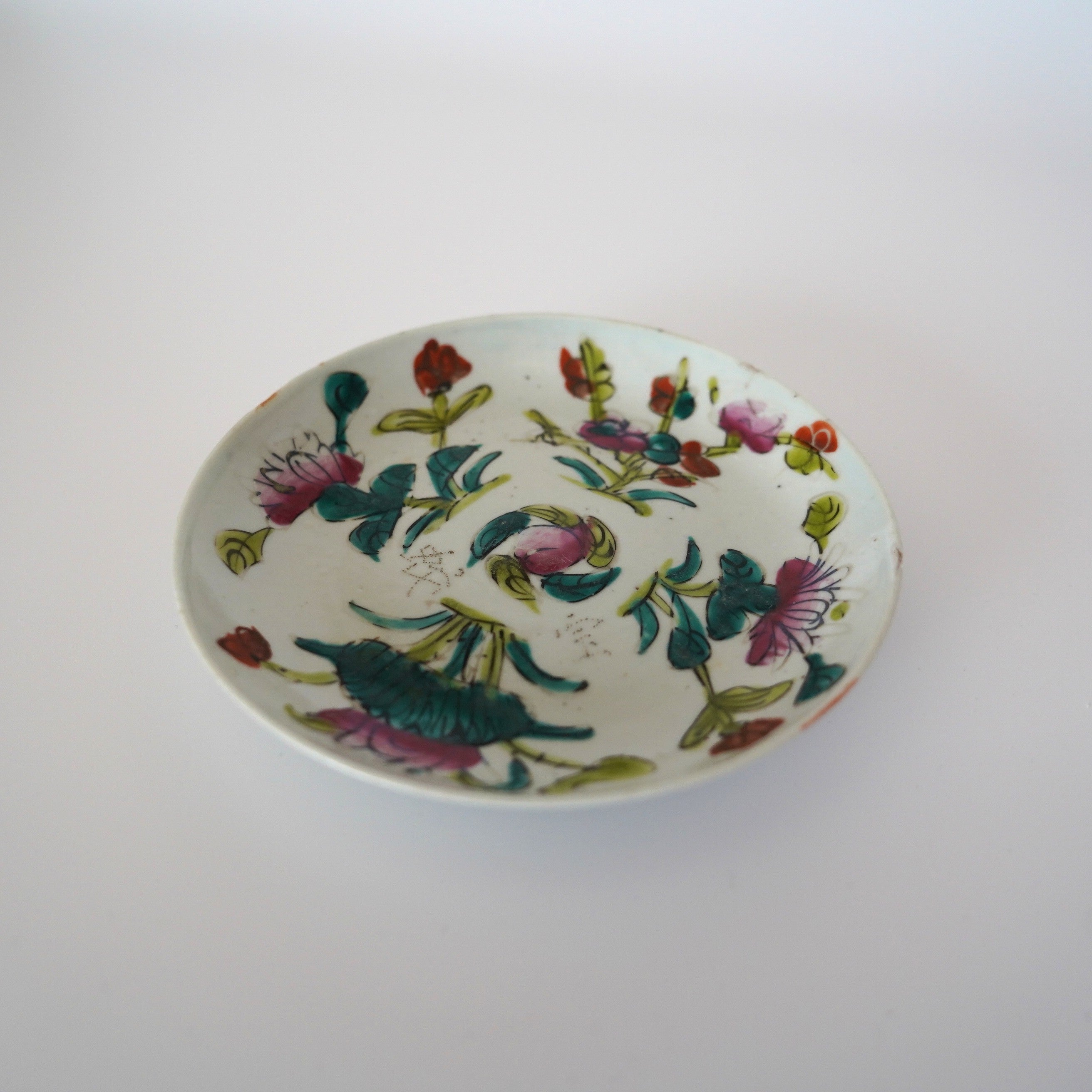 粉彩四季花文皿 ④