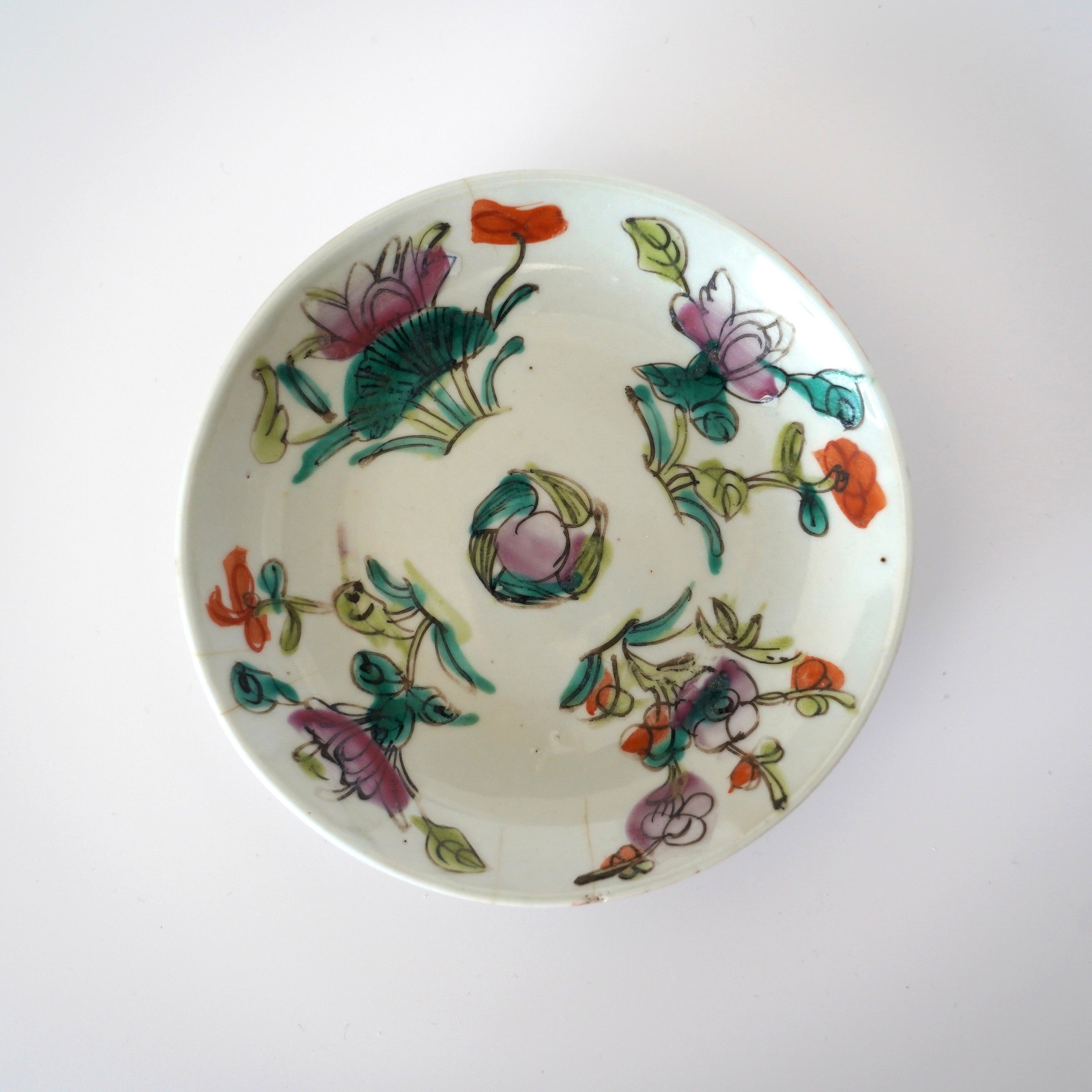 粉彩四季花文皿 ⑤