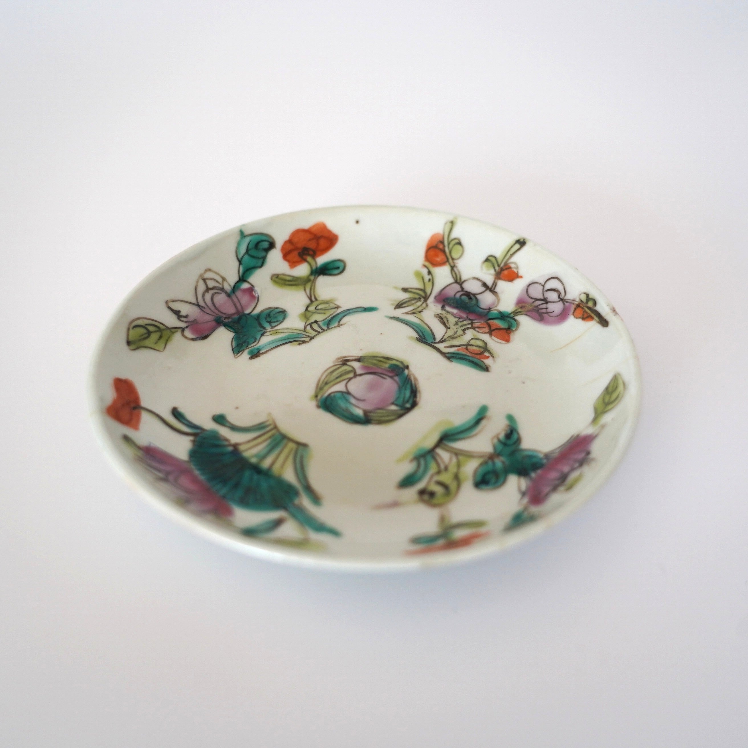 粉彩四季花文皿 ⑤