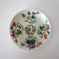 粉彩四季花文皿・大