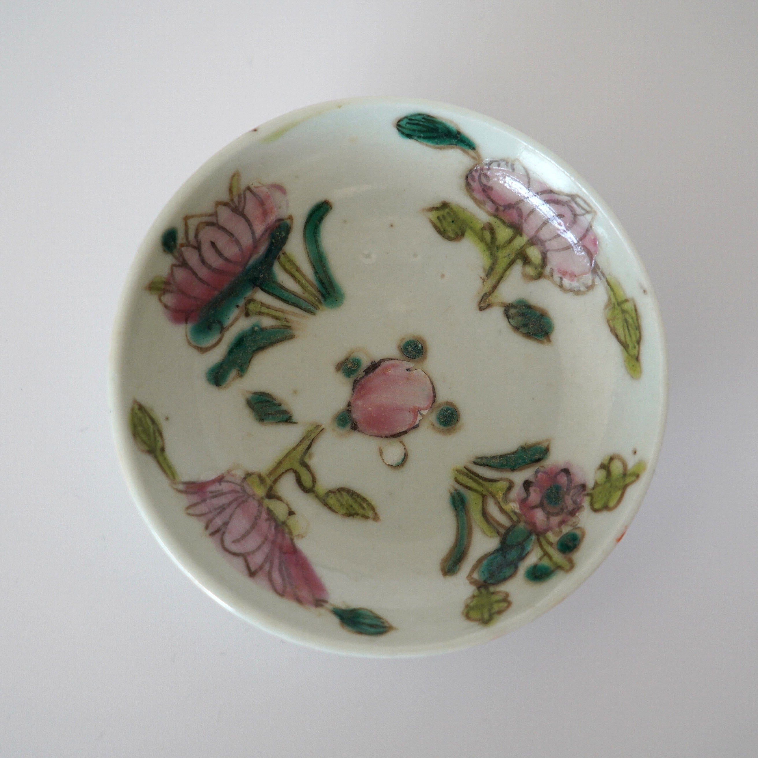 粉彩四季花文豆皿 ①