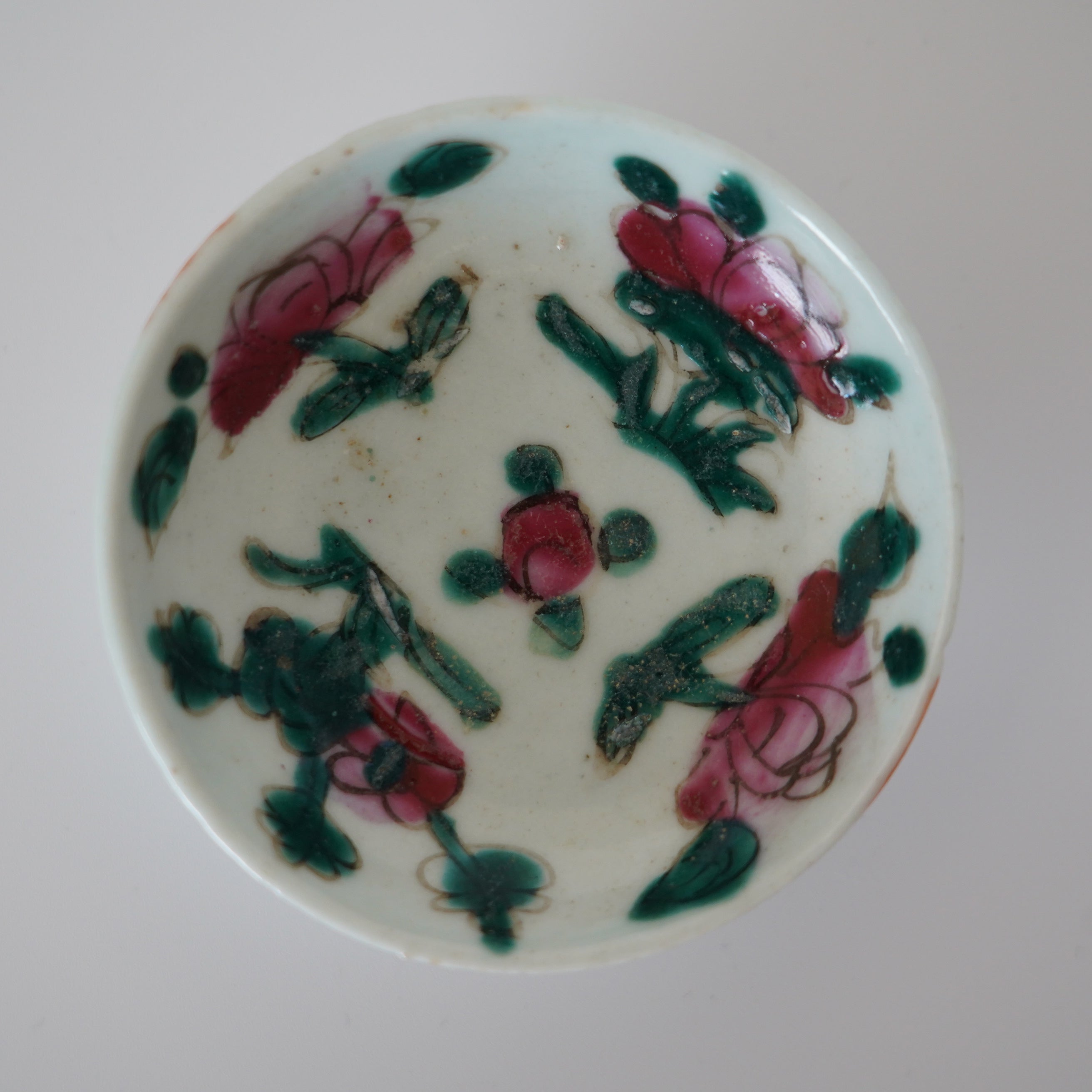 粉彩四季花文豆皿 ④