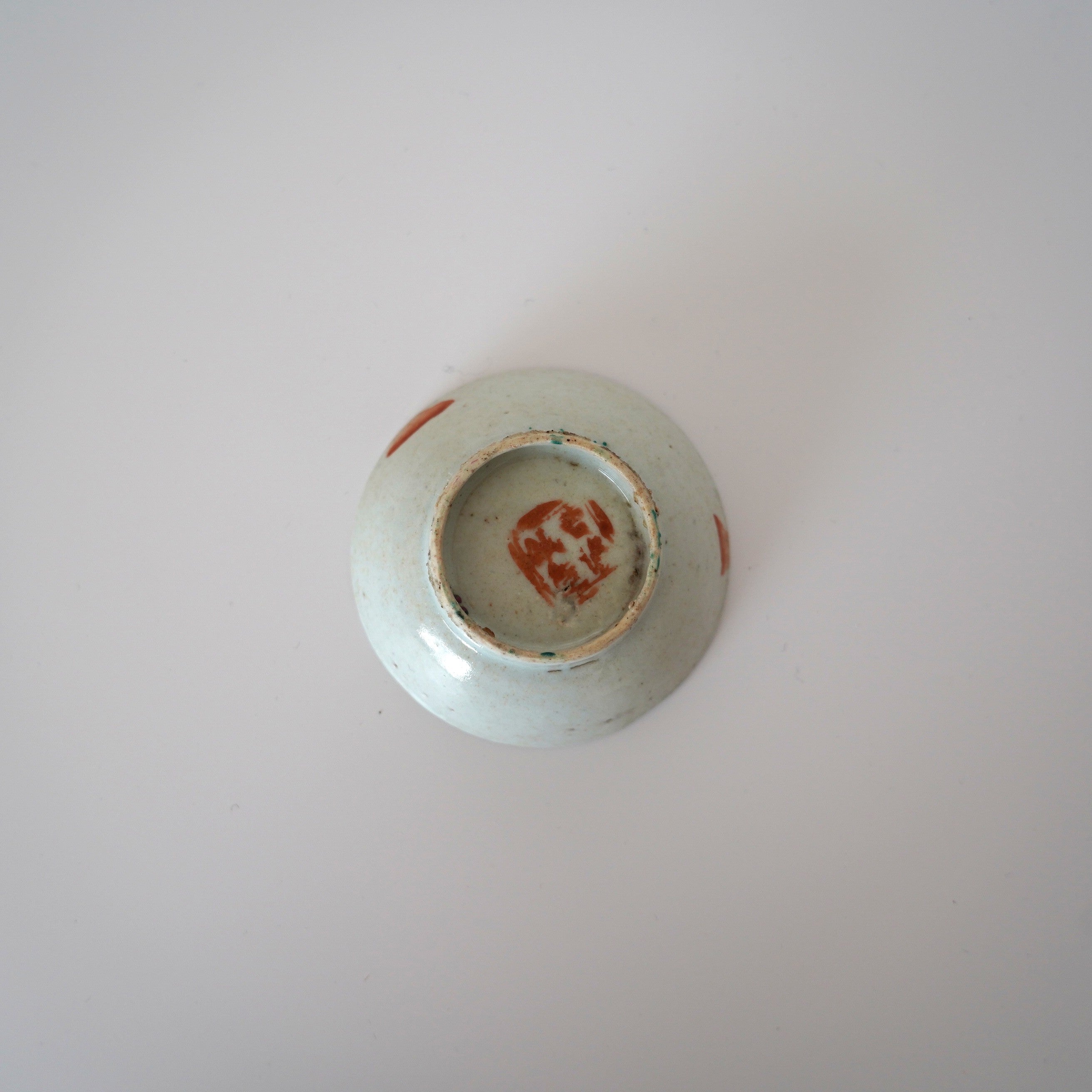 粉彩四季花文豆皿・蓮華セット