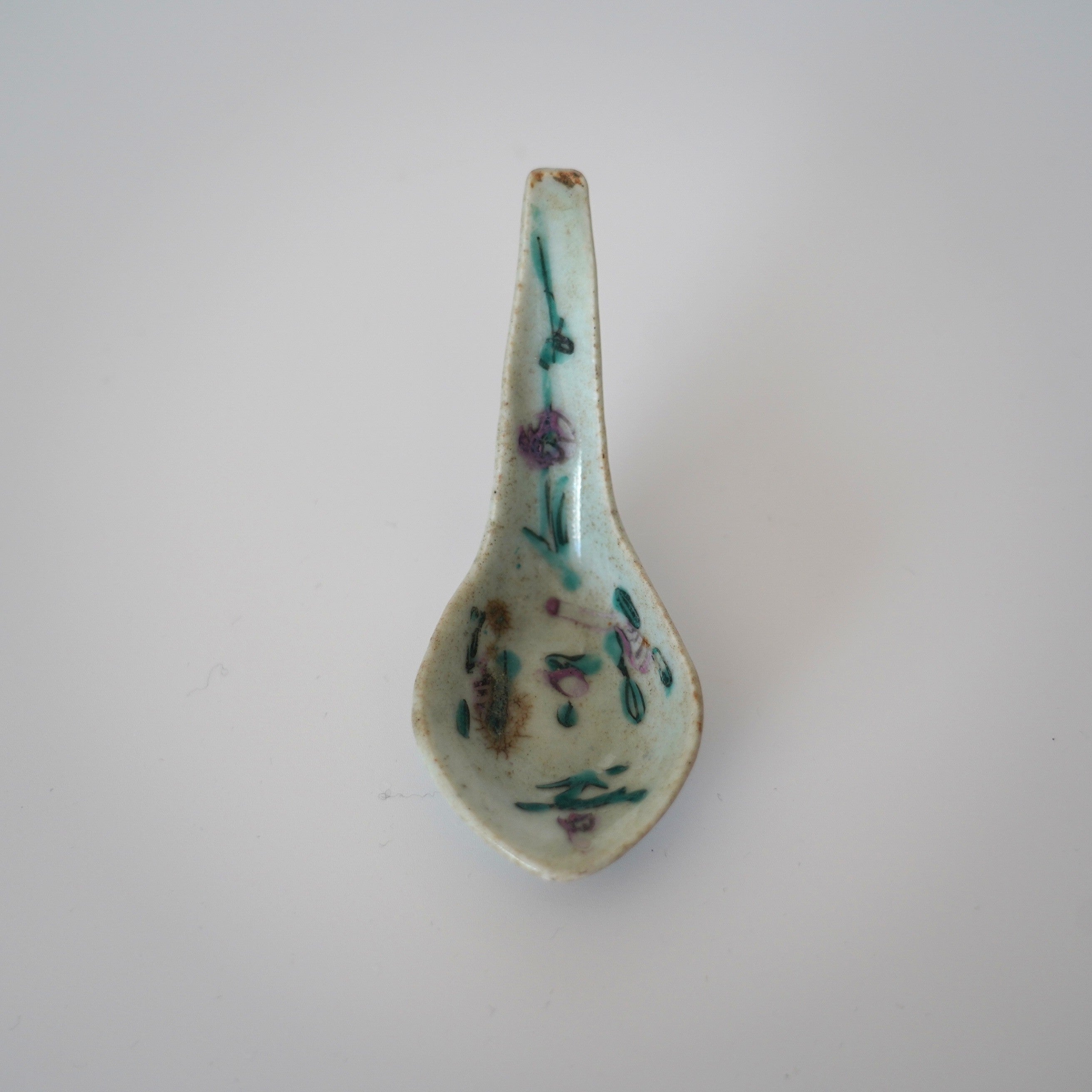 粉彩四季花文豆皿・蓮華セット