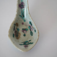 粉彩四季花文豆皿・蓮華セット