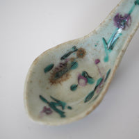 粉彩四季花文豆皿・蓮華セット