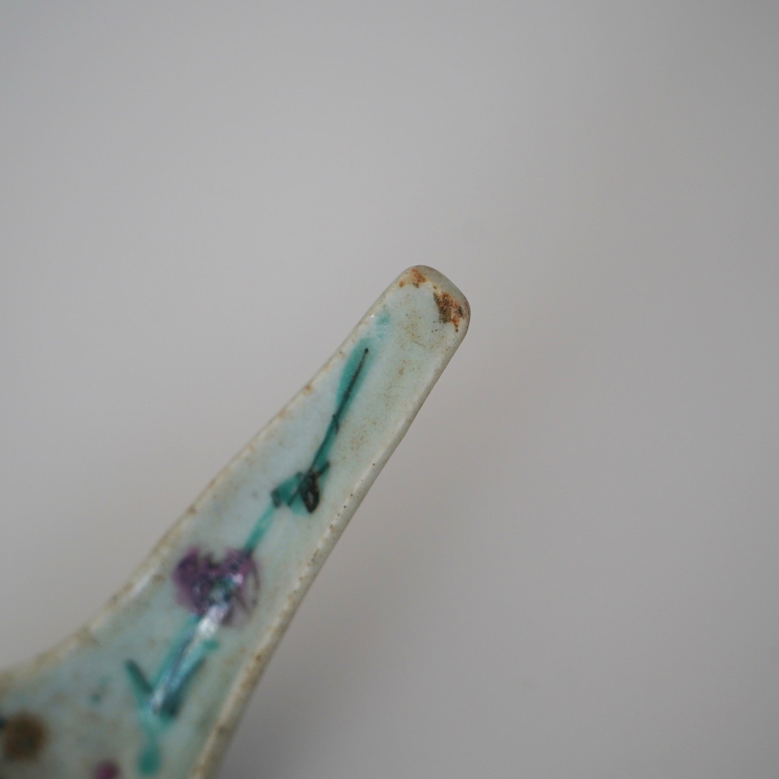 粉彩四季花文豆皿・蓮華セット