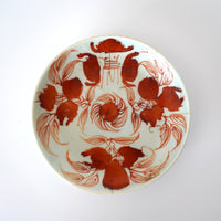 赤絵福寿三多文皿