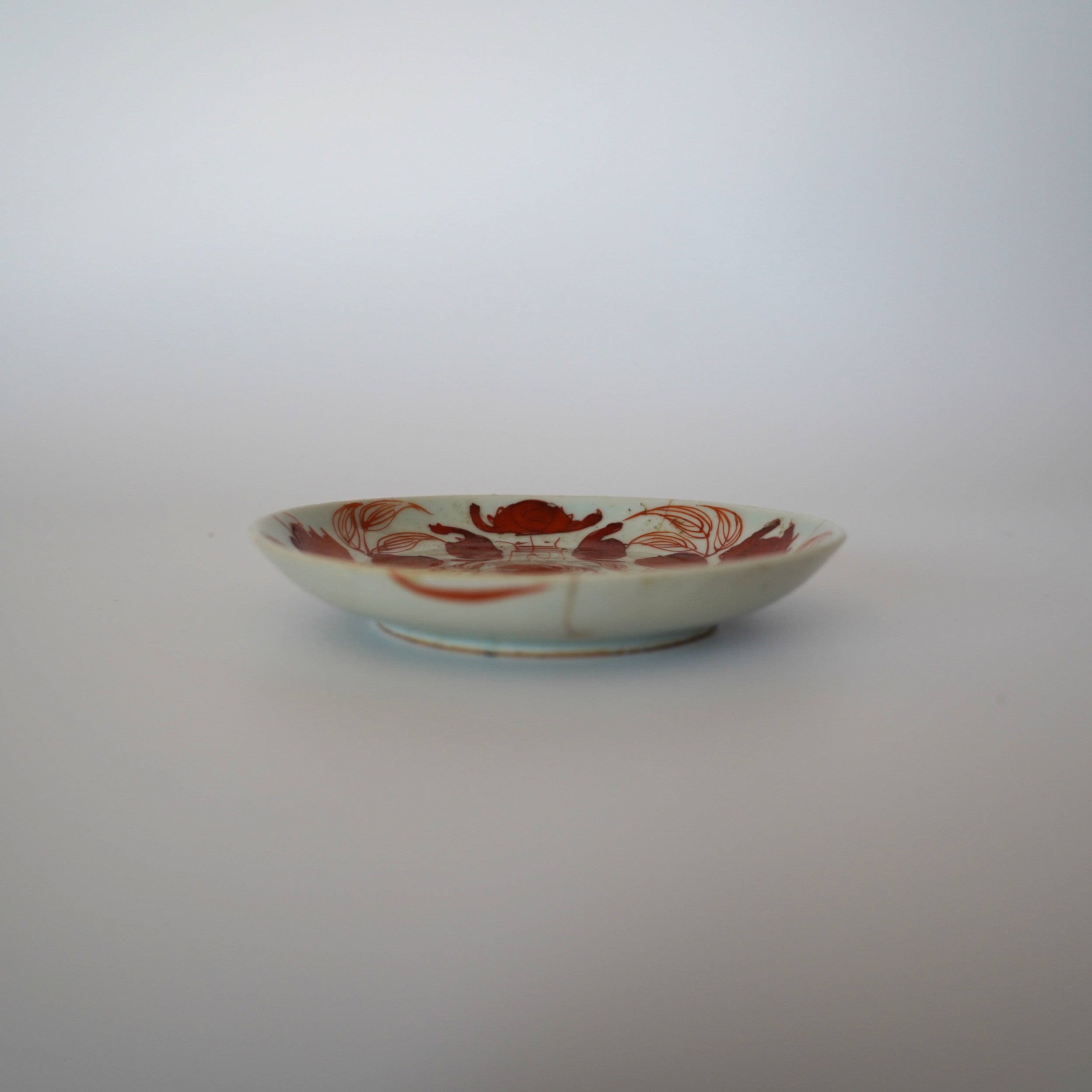 赤絵福寿三多文皿