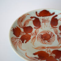 赤絵福寿三多文皿