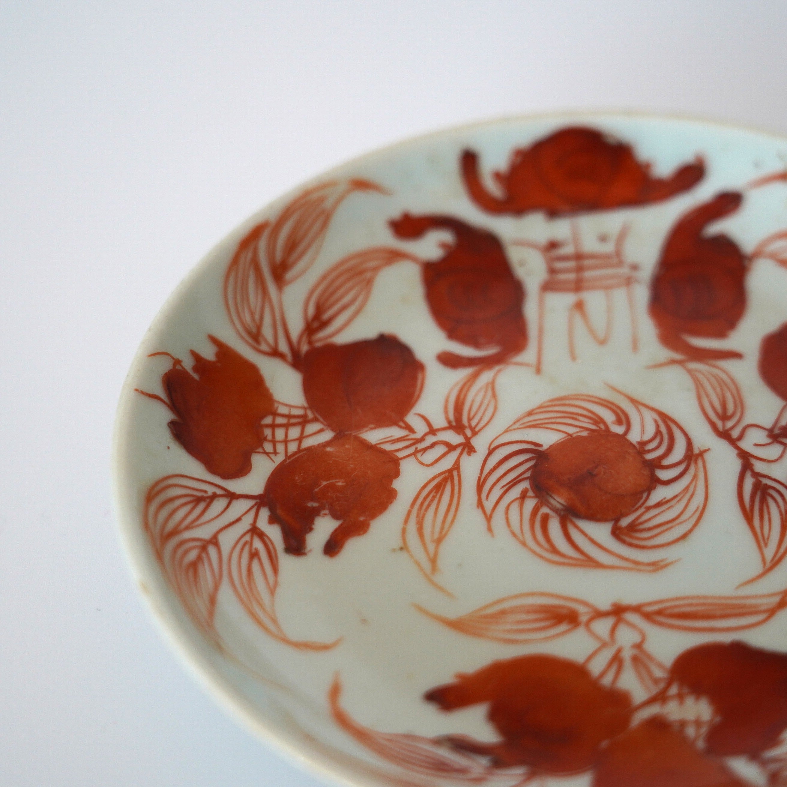 赤絵福寿三多文皿