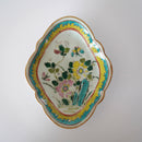 粉彩胡蝶花文高台皿・大