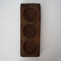 木彫三連双喜文月餅型大